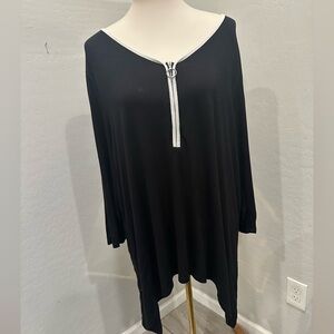 Cable & Gauge Black Tunic with Silver Zipper